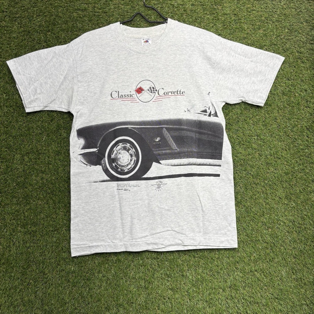 Vintage Classic Corvette Shirt Mens Medium Wrap Around AOP 90s Single Stitch y2k